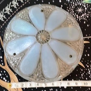 Vintage Victorian Frosted Art Deco Ceiling Light Dome Shade 3 hole